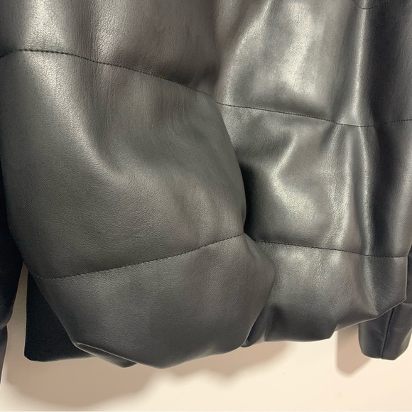 Zara Faux Leather Puffer Hooded Jacket Size XS - Picture 10 of 16